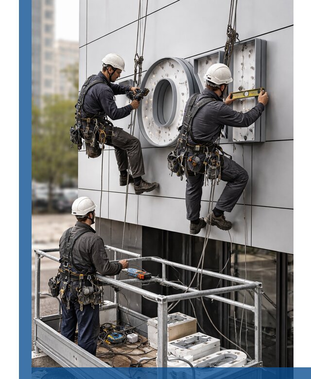 Профессиональный монтаж световых букв в Боре под ключ