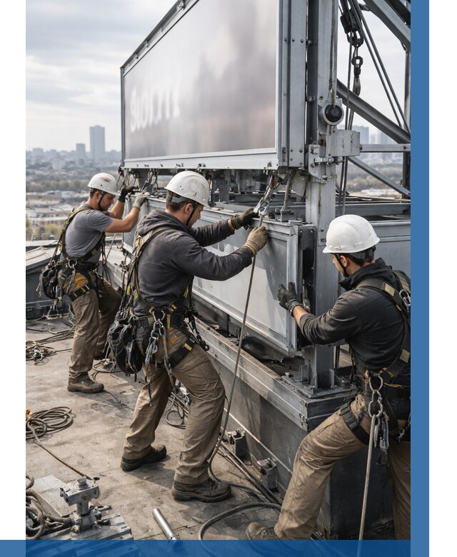 Монтаж крышной рекламной конструкции в Боре от 62340 р.|ВЫСОТНИК-Бор