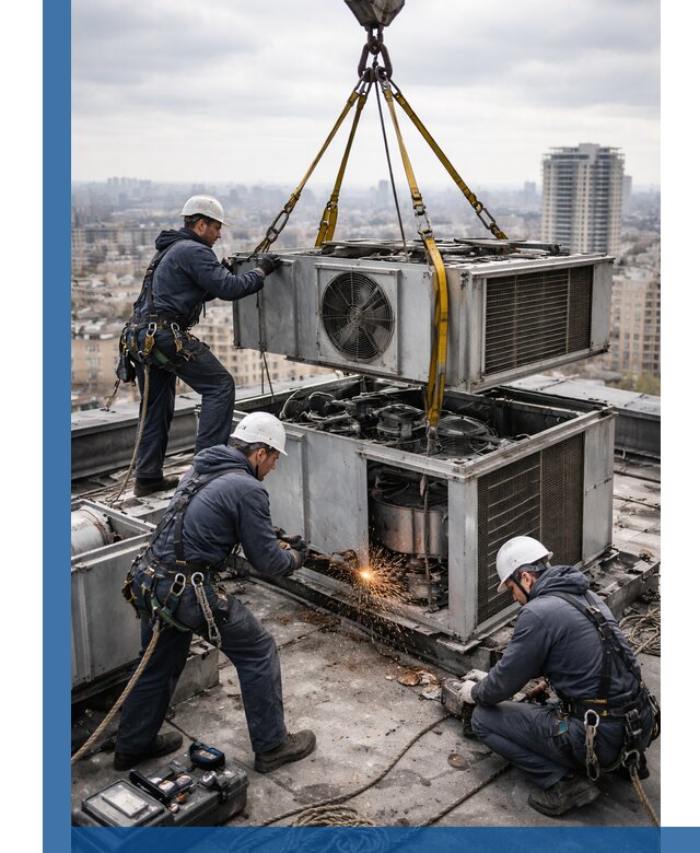 Демонтаж крышной установки в Боре любой сложности