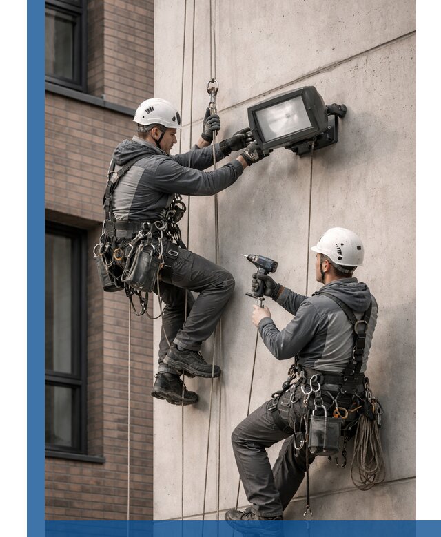 Профессиональный монтаж фасадных прожекторов в Боре под ключ