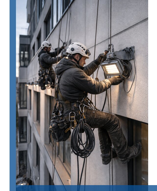 Монтаж фасадного освещения в Боре установка и подключение
