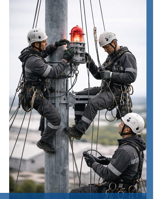 Монтаж заградительных огней в Боре от 8832 р. | ВЫСОТНИК-Бор