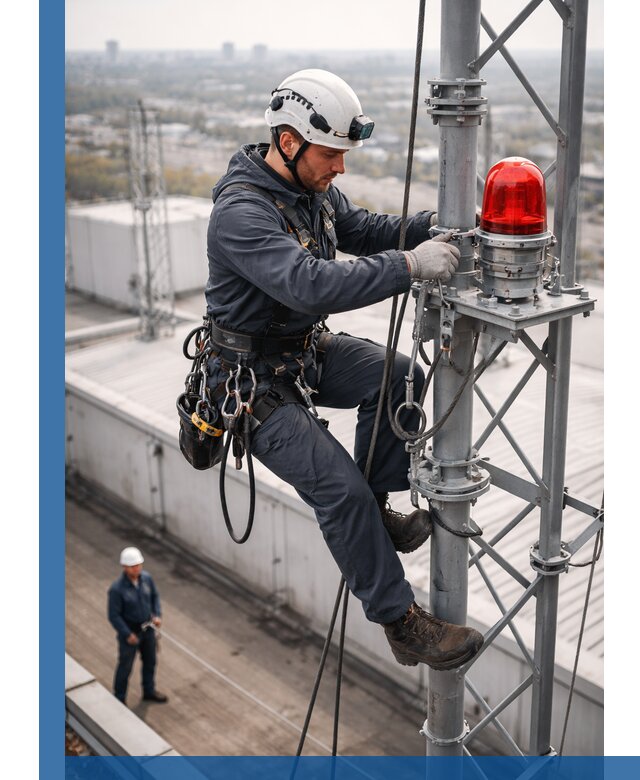 Монтаж заградительных огней и обслуживание объектов в Боре