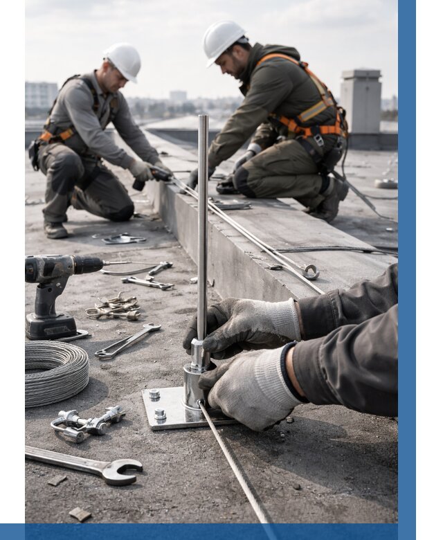 Монтаж молниезащиты на кровле в Боре цена от 25975 р. | ВЫСОТНИК-Бор