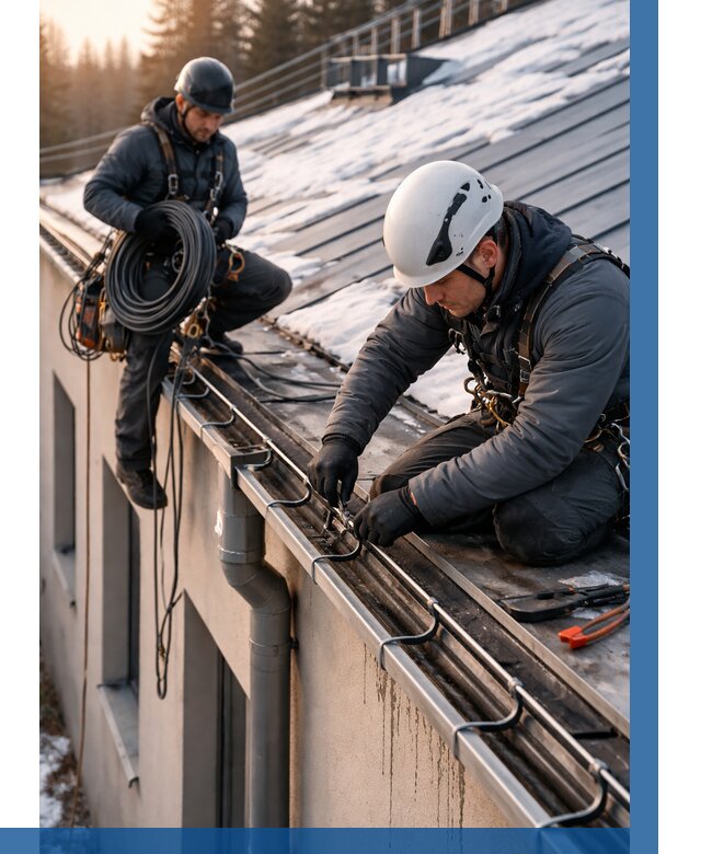 Монтаж греющего кабеля на кровле в Боре от 468 р. | ВЫСОТНИК-Бор
