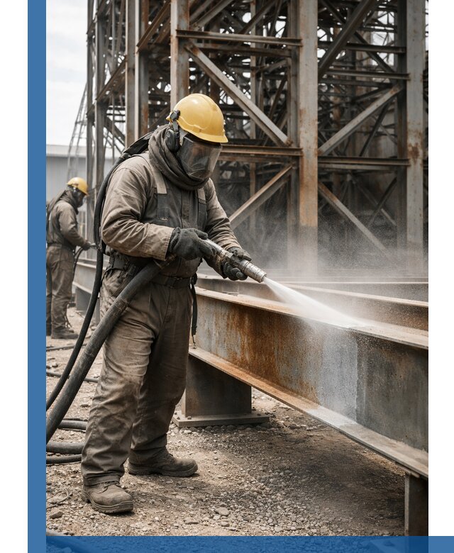 Пескоструйная очистка металлоконструкций в Боре промышленная