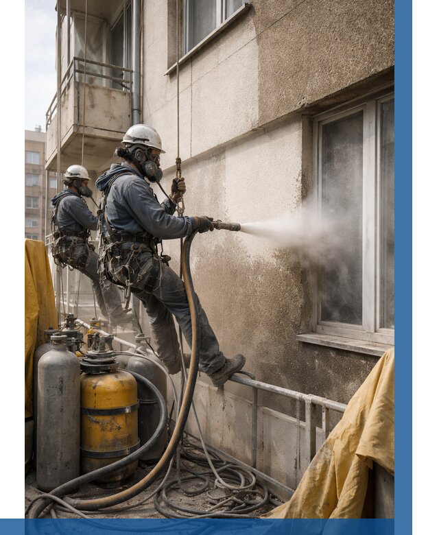 Пескоструйная очистка фасада в Боре от 675 р. | ВЫСОТНИК-Бор