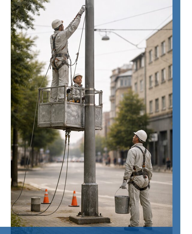 Покраска опор освещения в Боре от 5195 р. | ВЫСОТНИК-Бор