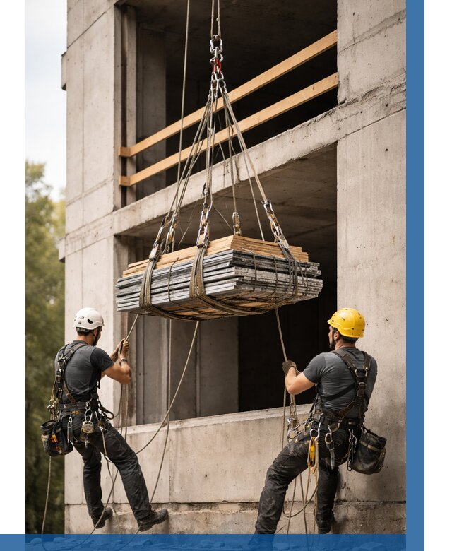 Подъем материала на этаж веревками в Боре от 1559 р. | ВЫСОТНИК-Бор