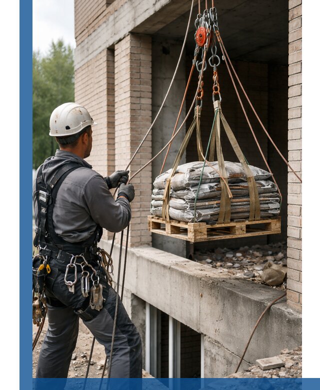 Подъем материалов на этаж веревками в Боре оперативно