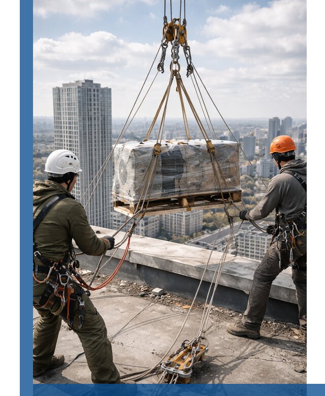 Подъем и монтаж крупногабаритных грузов на крышу в Боре
