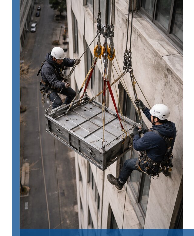 Спуск и подъем грузов по фасаду в Боре для зданий