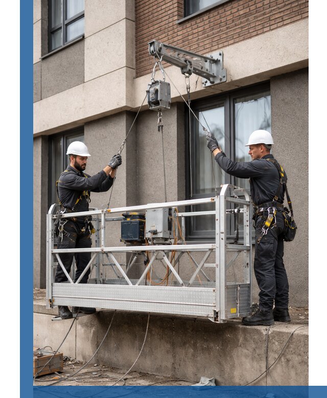 Монтаж и подъем фасадной люльки в Боре с гарантией безопасности