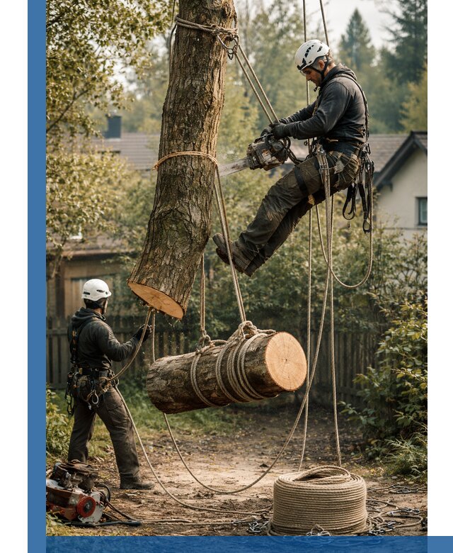 Валка деревьев частями в Боре, безопасно и аккуратно