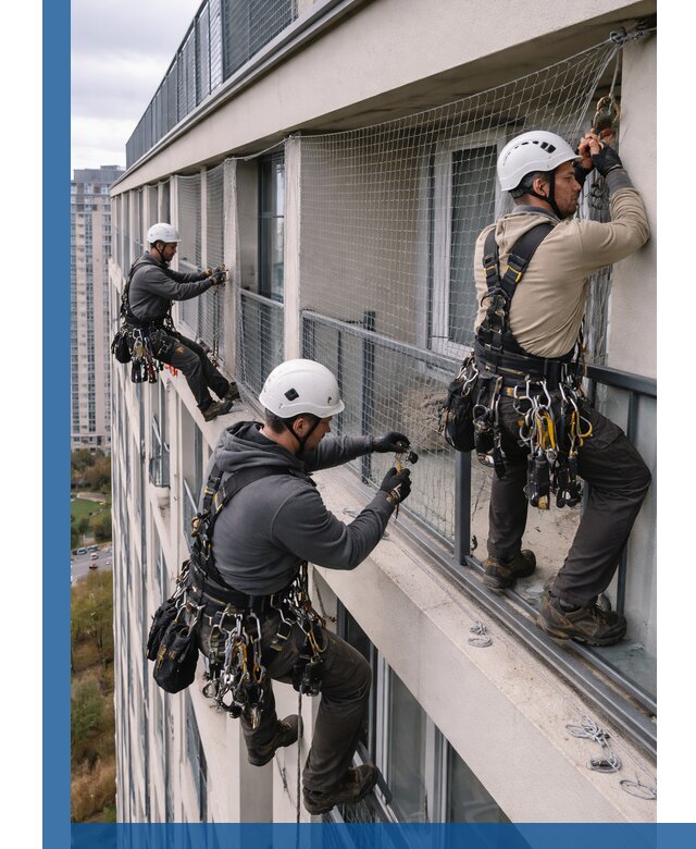 Профессиональный монтаж защитной сетки от птиц в Боре